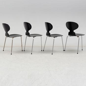 ARNE JACOBSEN, four 'Ant' chairs from Fritz Hansen, Denmark, 1950's/60's.