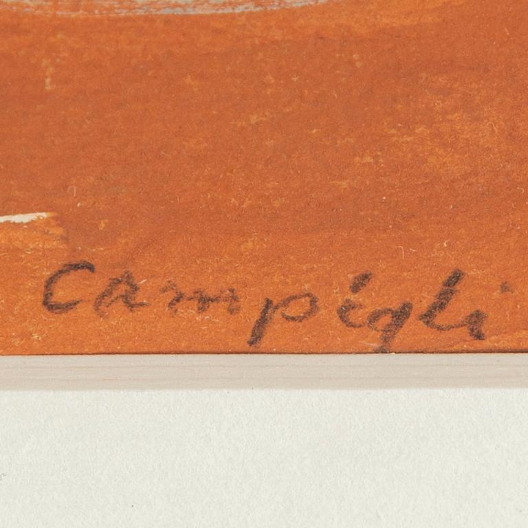 MASSIMO CAMPIGLI, blandteknik på papper, bär senare påförd signatur (okänd).