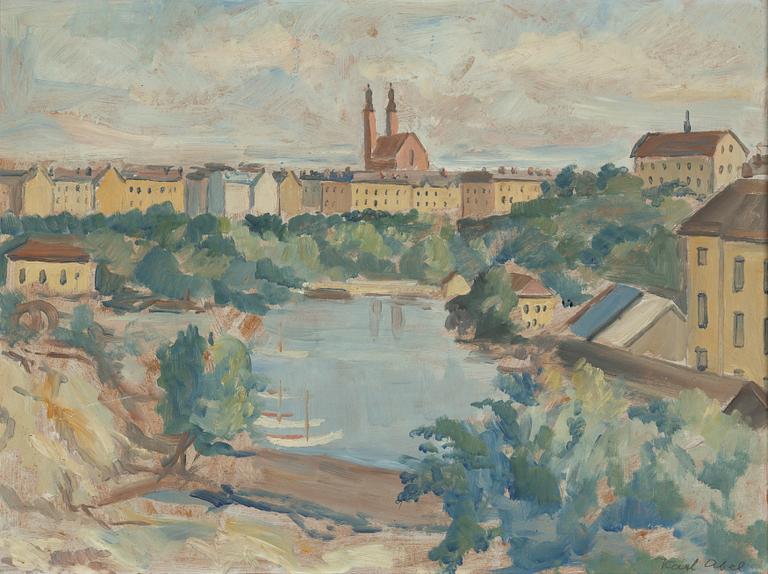 Karl Abel, View of Södermalm and Högalidskyrkan.