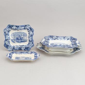 Matservis, ca 100 delar, flintgods. "Skånska slott", Rörstrand.