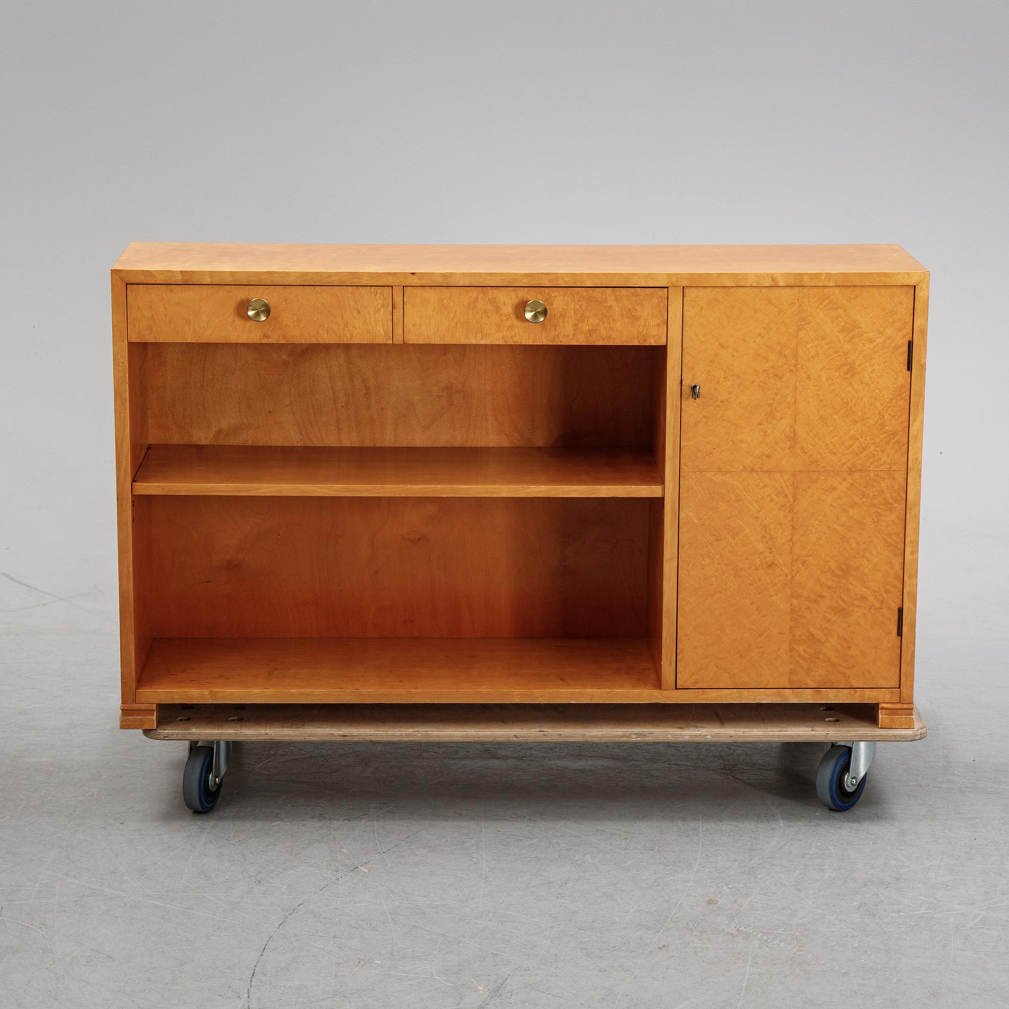 A birch tree book case, mid 20th Century.