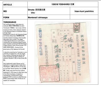 JAPANSKT SVÄRD, stål, sign hizen kuni yoshihiro, period Edo (1600-1867).