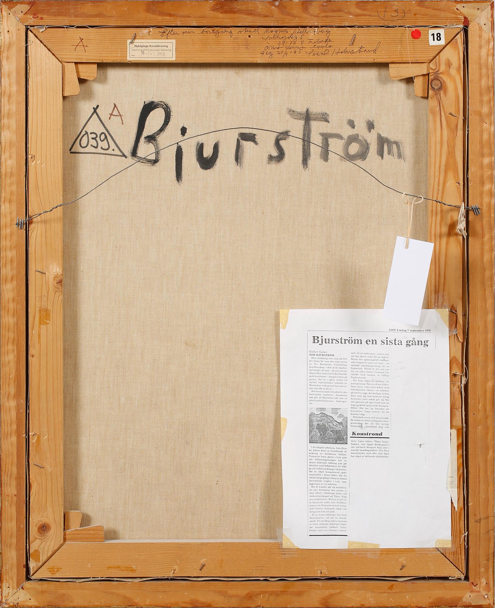 TOR BJURSTRÖM, oil on canvas, signed.