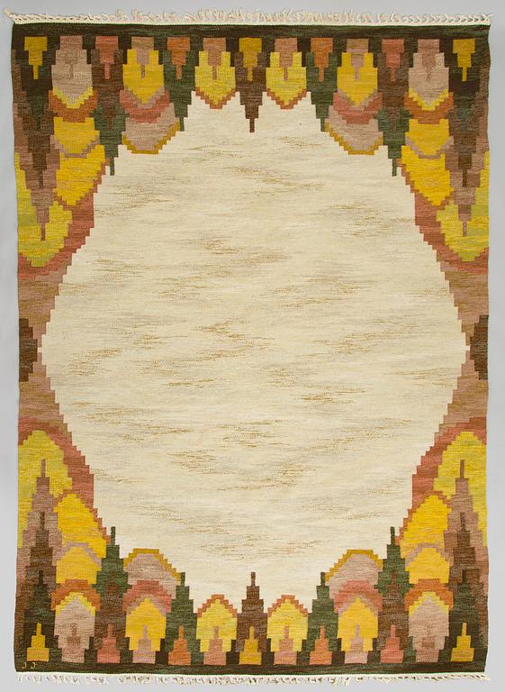 Judith Johansson, rug, "Björkhult". Flat weave. 320 x 232 cm. Signed JJ (Judith Johansson).