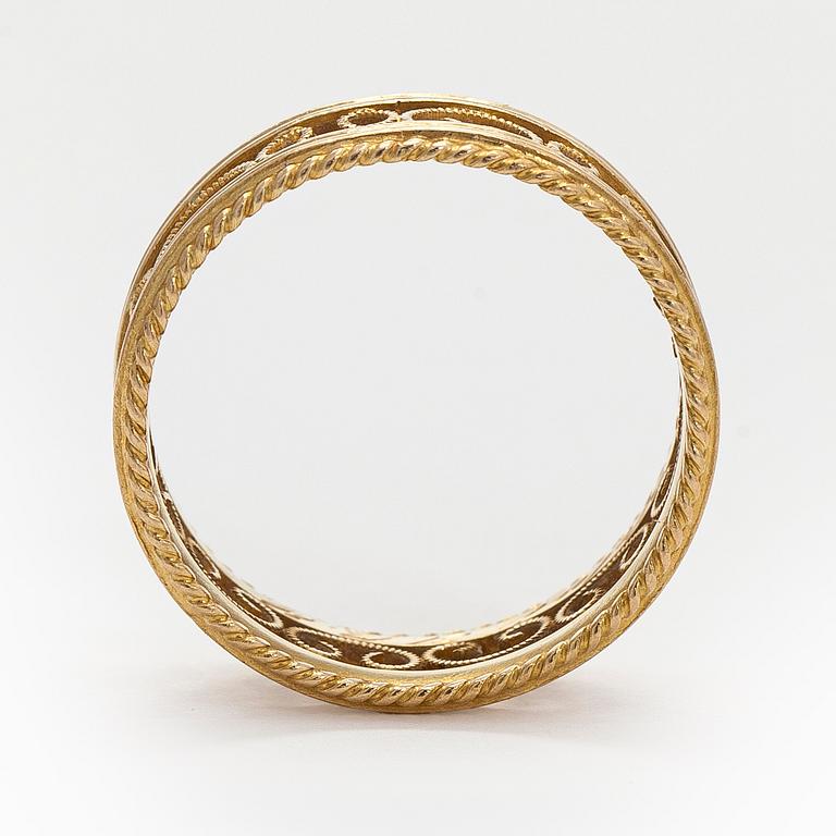 Kalevala Koru, ring, "Filigran", 18K guld, Helsingfors 1971.