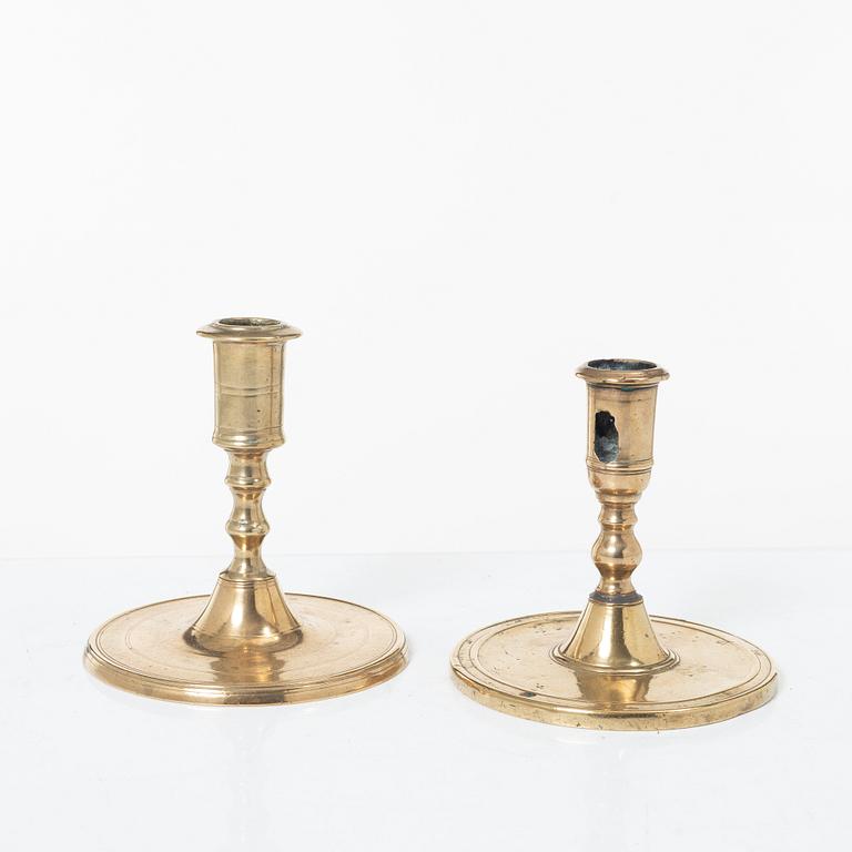 Ljusstakar, 2 st, barock, 1700-tal.