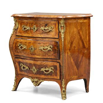 7. A Swedish rococo parquetry and gilt brass-mounted commode, Stockholm, later part 18th century.