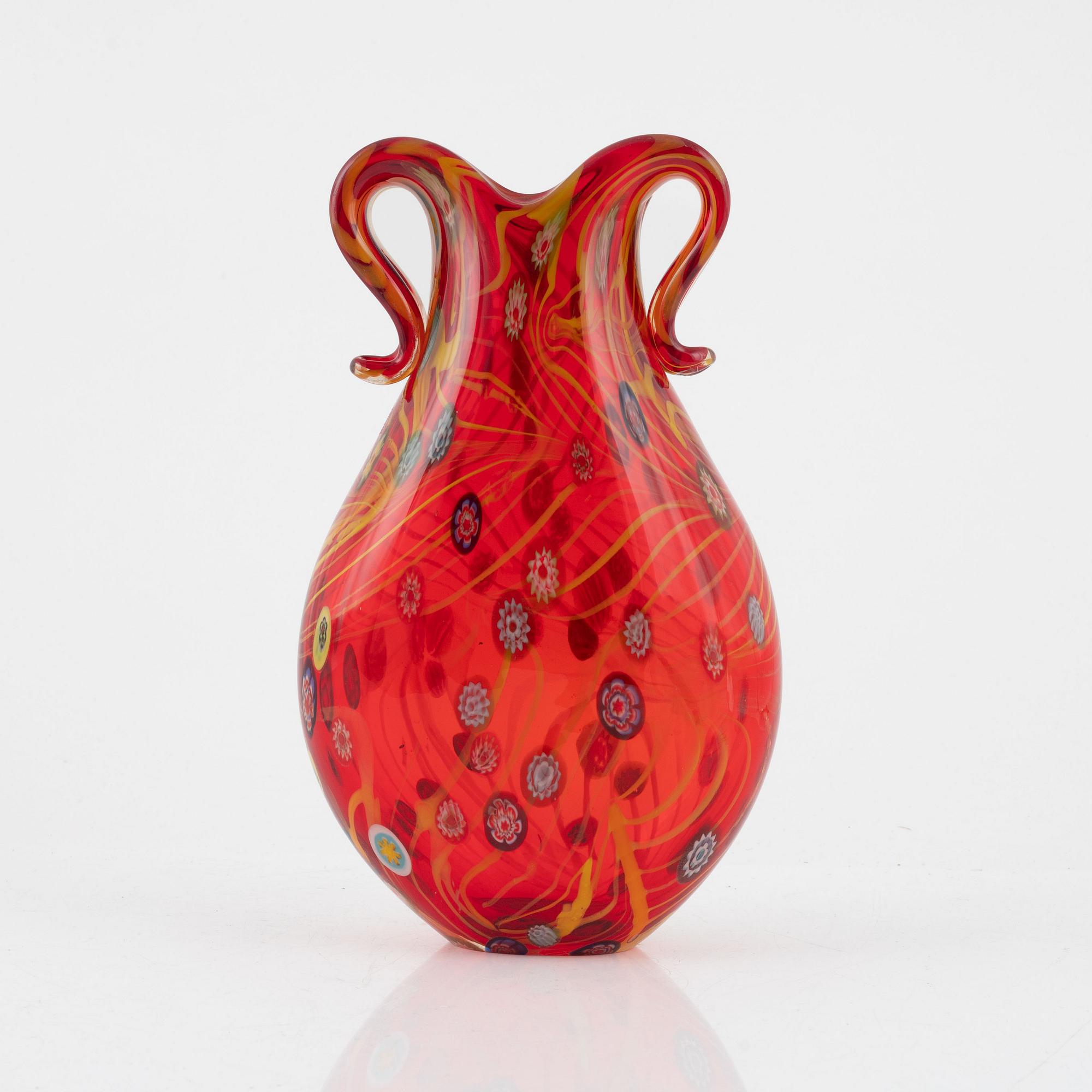Vase, glass, probably Murano, Italy.