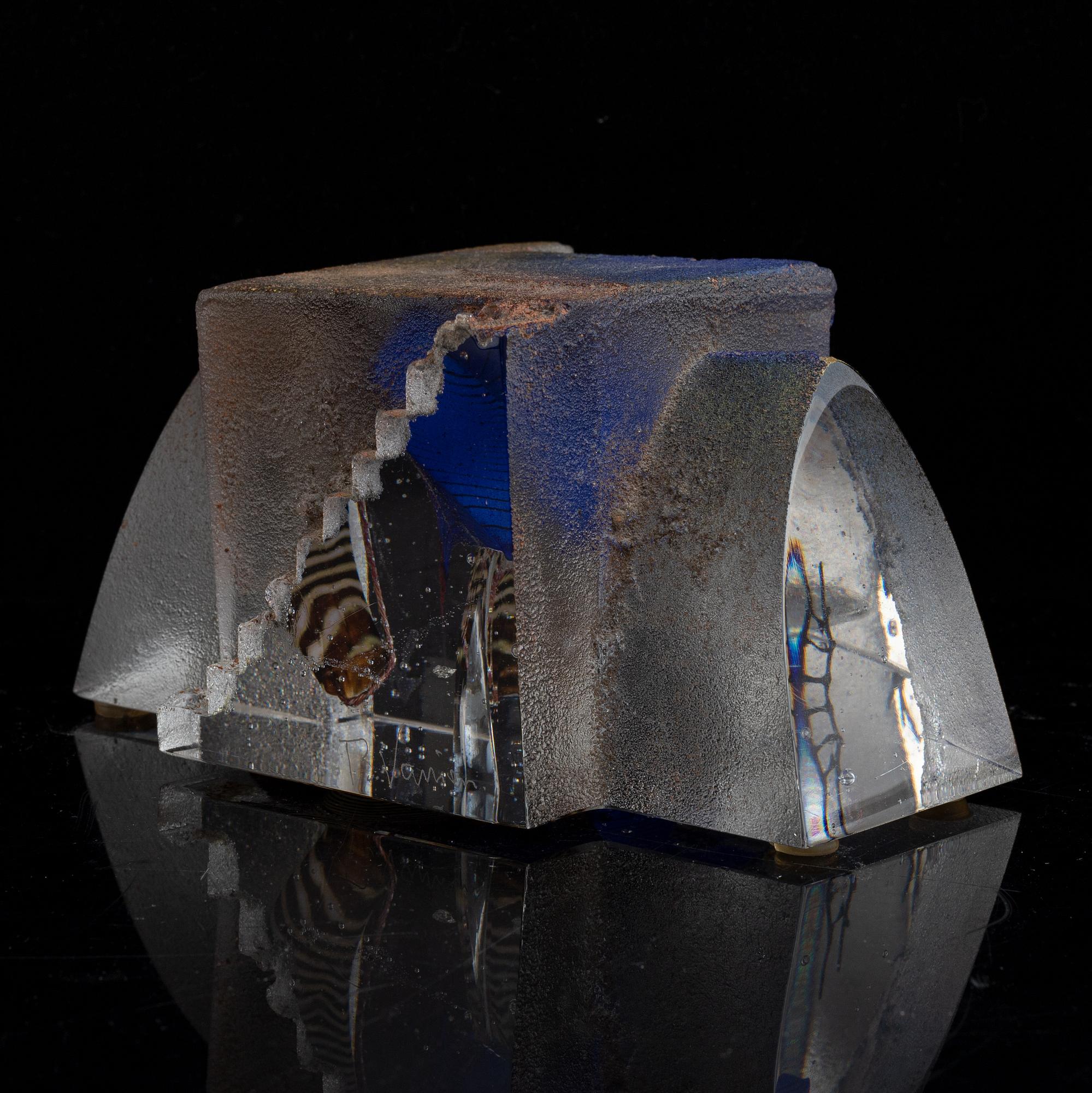 A glass sculpture by Bertil Vallien, for Kosta Boda.