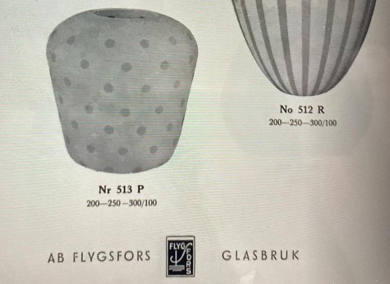 Flygsfors Glasbruk, taklampor, ett par, variant av modell "513 P", 1940-50-tal.
