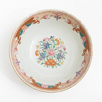 A famille rose punch bowl, Qing dynasty, 19th century.