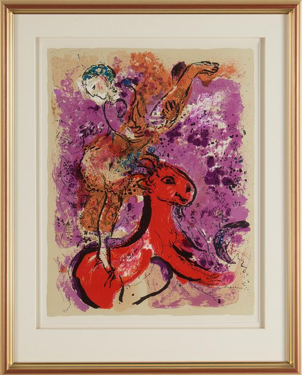 MARC CHAGALL, efter, 1957, färglitografisk affisch.