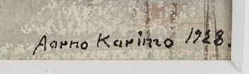 AARNO KARIMO, originalteckning, blandteknik, signerad och daterad 1928.
