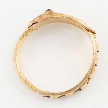 Ring, in the form of a serpent, 18K gold.
