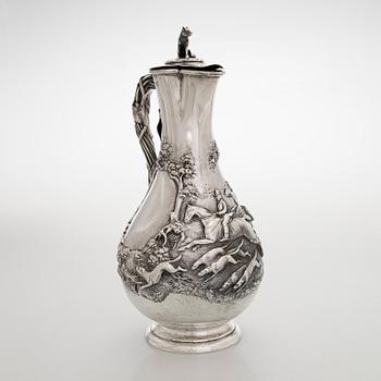 Robert Hennell III, viinikannu, sterlinghopeaa, Lontoo 1862.