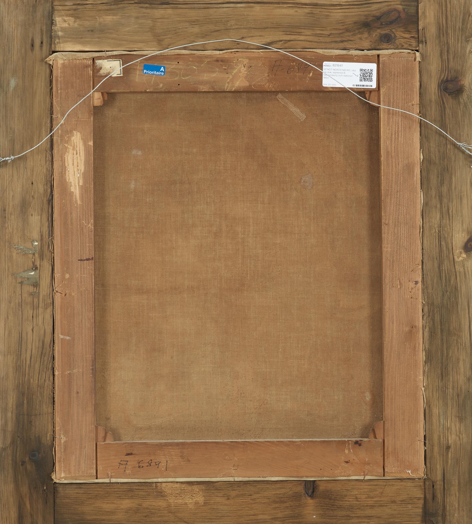 BENGT NORDENBERG, oil on canvas, signed B. Nordenberg and dated 1864.