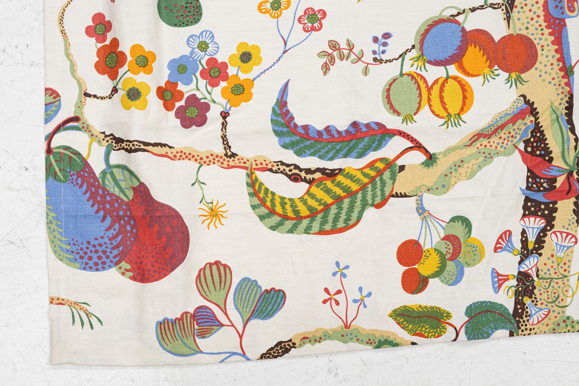 Josef Frank, a pair of 'Vegetable Tree' curtains, Svenskt Tenn.