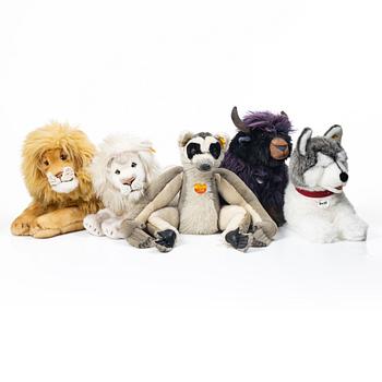 Steiff, toy animals, 5 pieces, 2000s.
