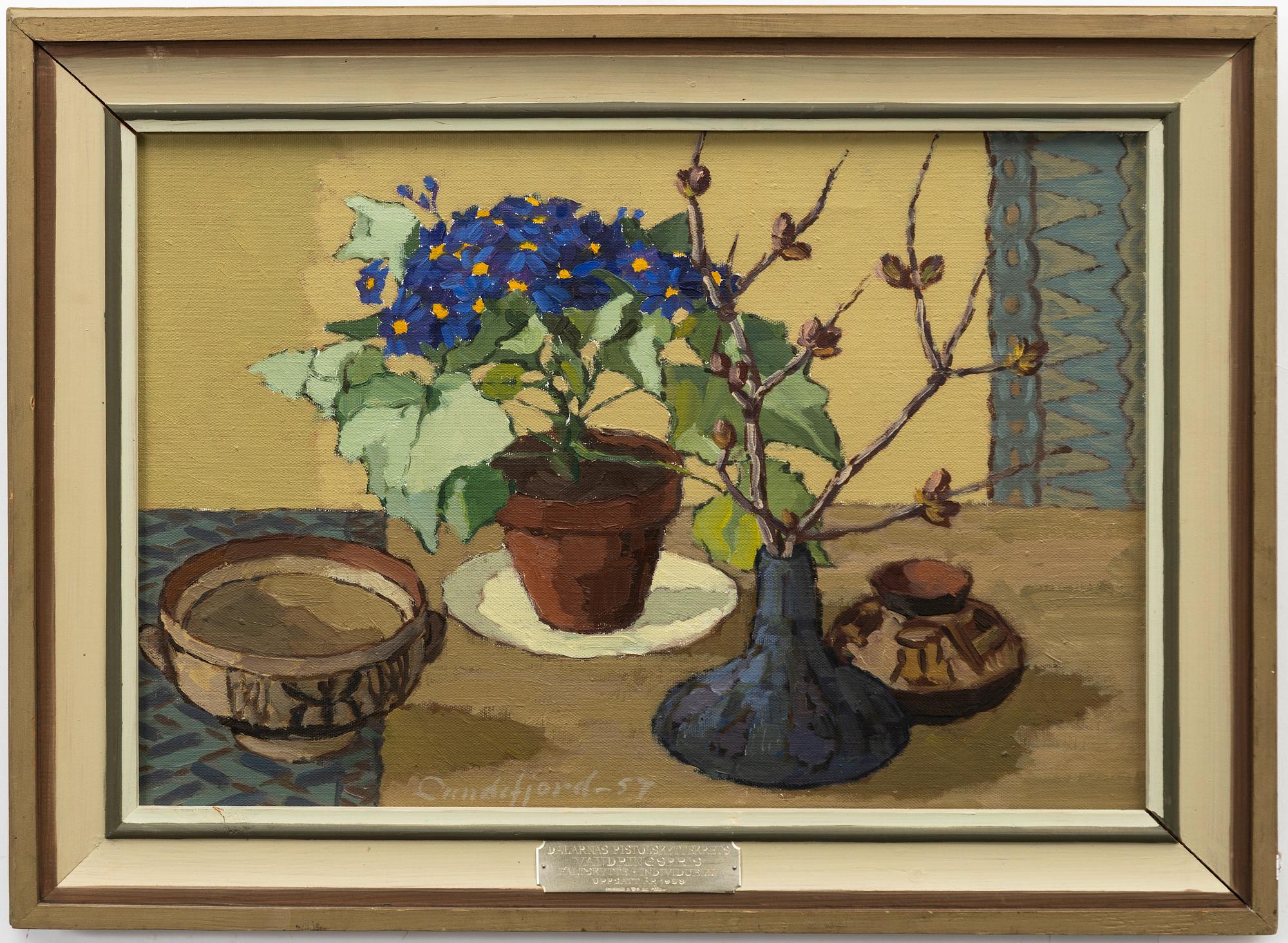 Oscar Luks Lundefjord, Still life with flower.