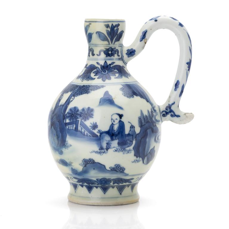 Kanna, porslin, Transition, Kina, 1600-talets mitt.