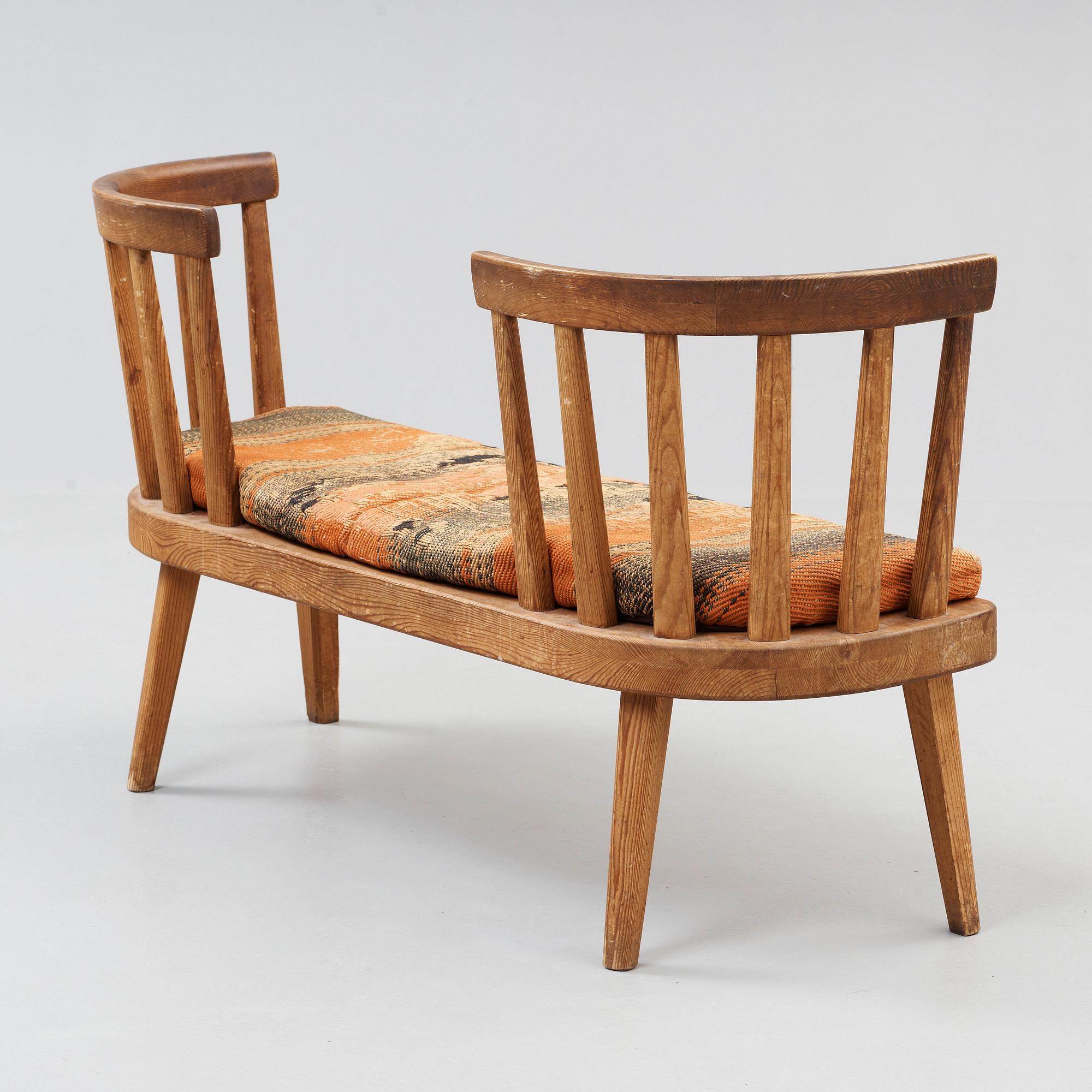 Axel Einar Hjorth, an 'Utö' stained pine sofa, Nordiska Kompaniet, Sweden 1930's.