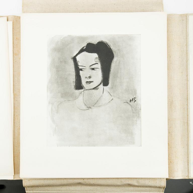 HELENE SCHJERFBECK, mapp med reproduktioner, 48 st, 1945.