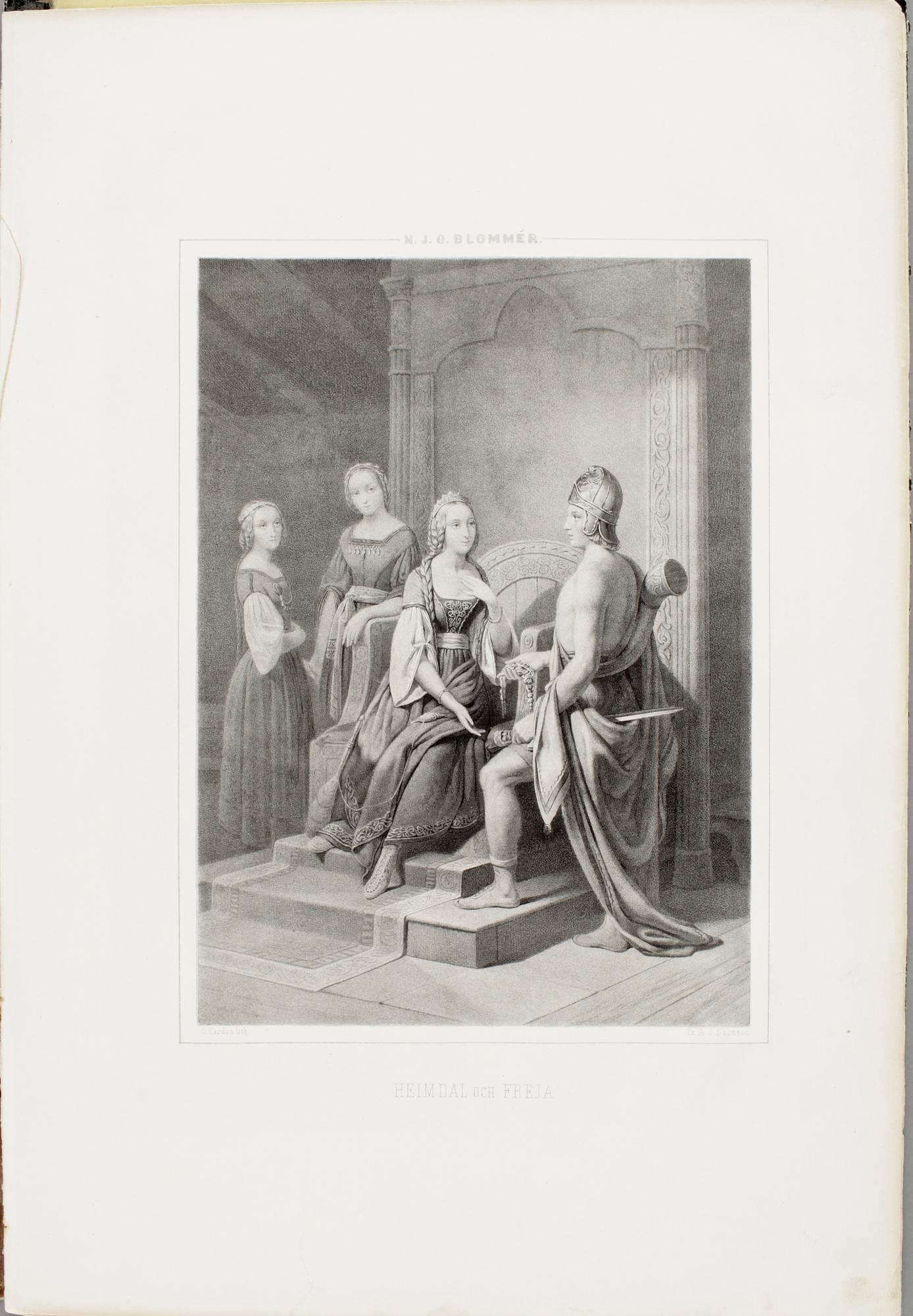 NILS JAKOB OLSSON BLOMMÉR, gravyrer, 9 st, "NJO Blommérs taflor" Högbergska boktryckeriet, Stockholm, 1854.