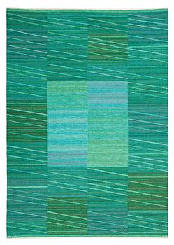 606. CARPET. "Sargasso, grön". Flat weave. 335,5 x 235,5 cm. Signed AB MMF MR.