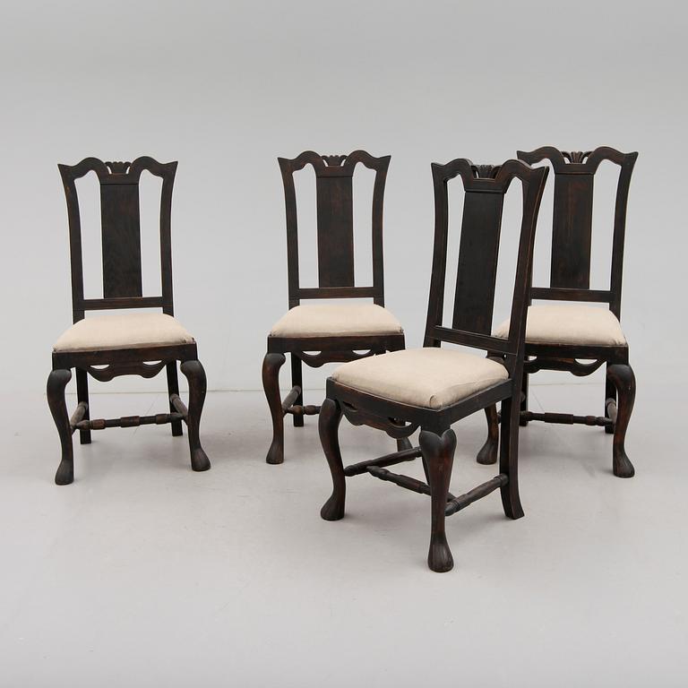STOLAR, 4 st, barockstil, 1800-talets andra hälft.