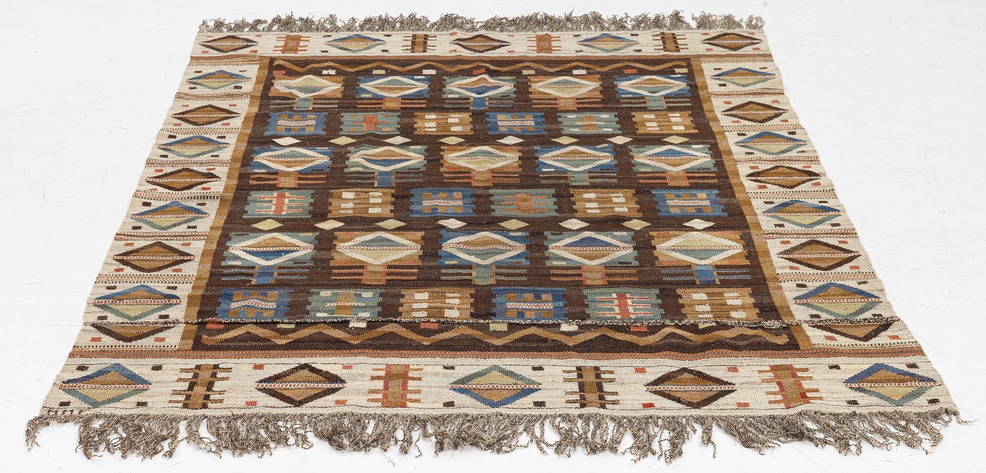 Märta Måås-Fjetterström, a 'Renaissance' drape, flat weave, c. 213 x 145 cm, signed MMF.
