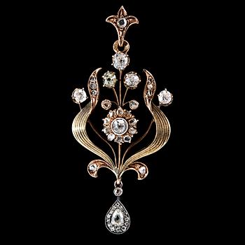 451. PENDANT, old- and rose cut diamonds c. 2.00 ct. Russia 1899 - 1908.