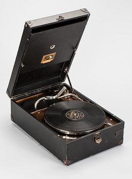 RESEGRAMOFON, His Masters Voice, tidigt 1900-tal.