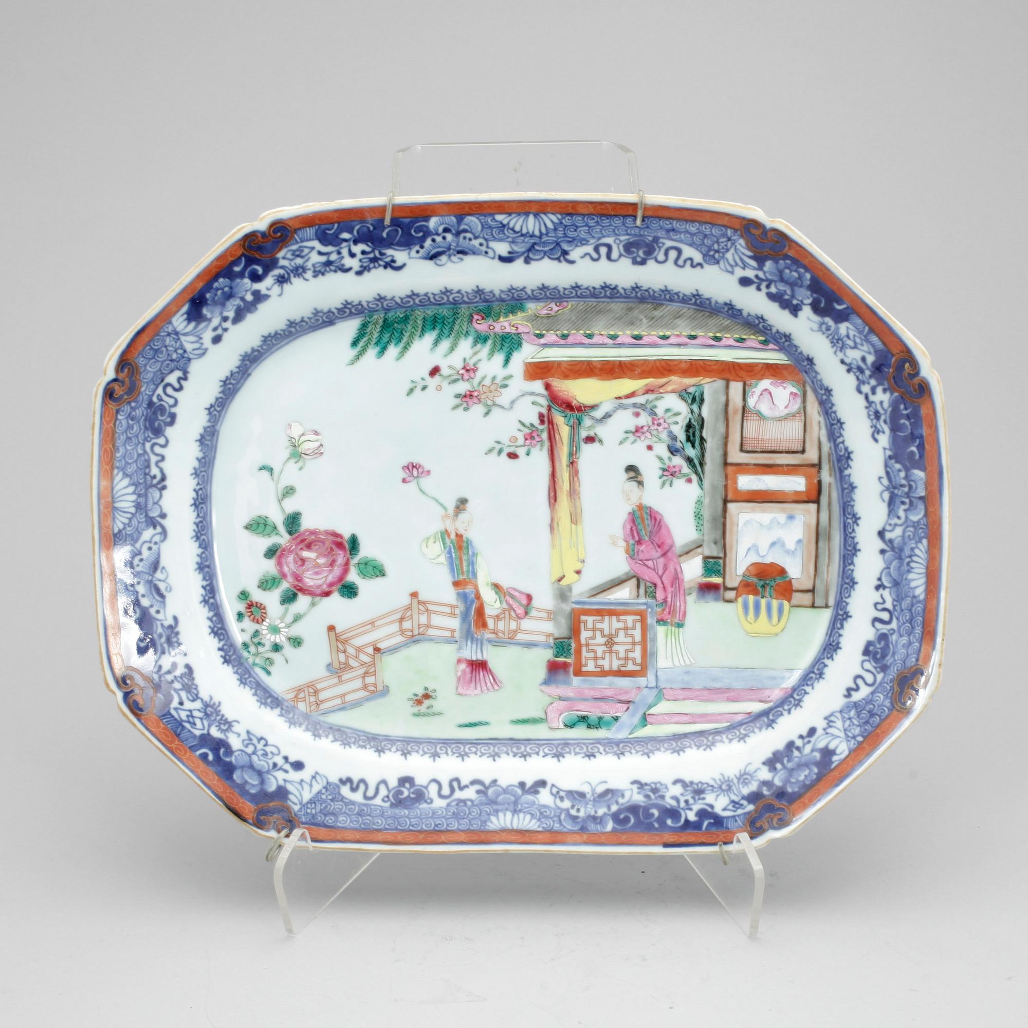STEKFAT, porslin, Qianlong, Kina 1700-tal.