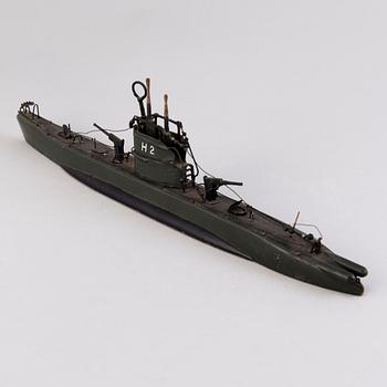 A wooden submarine model HMS H2, England (1915-21).