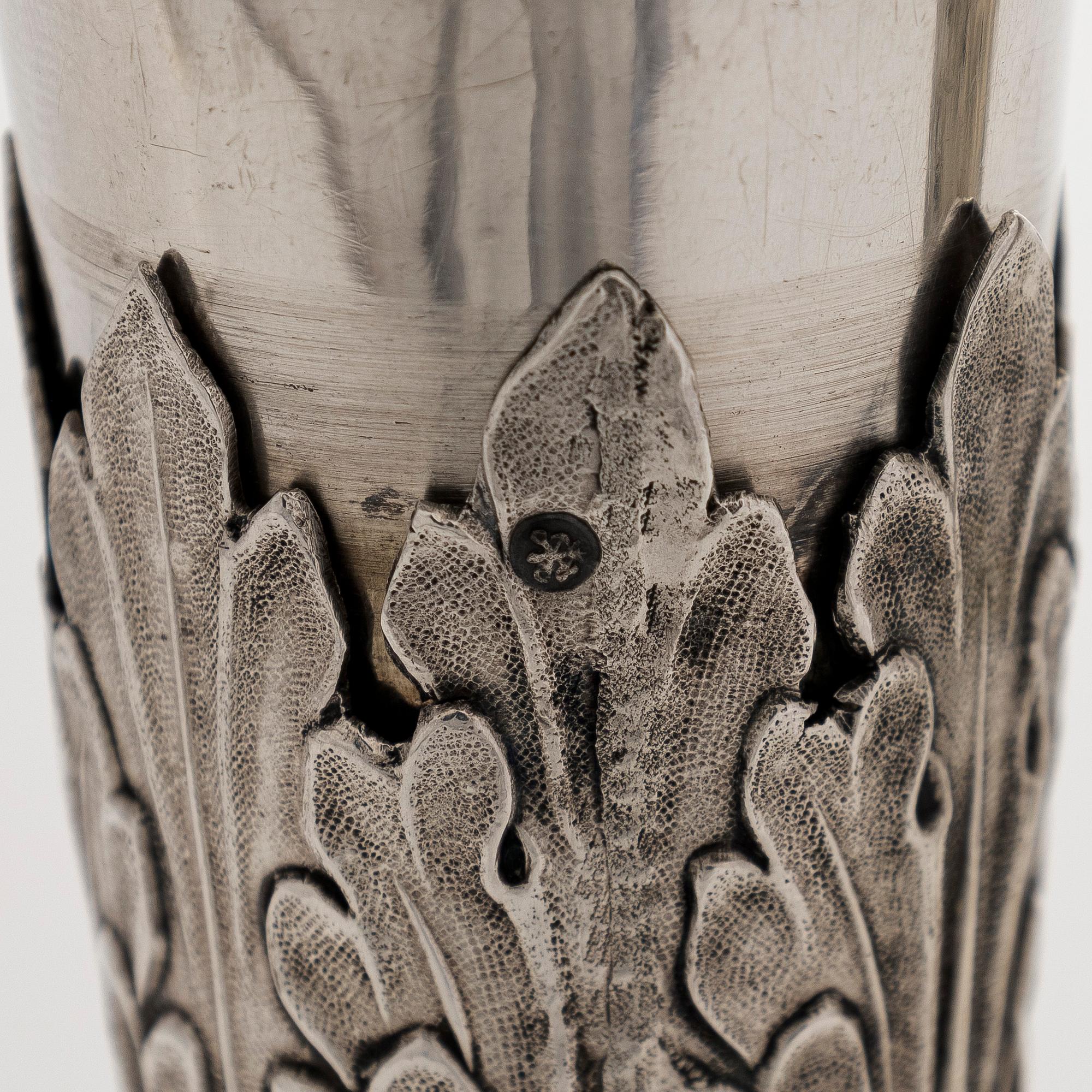 Peter Andreas Möller, Champagnestrutar, 2 st. snarlika, silver och förgyllt silver, S:t Petersburg, 1834 och 1837.