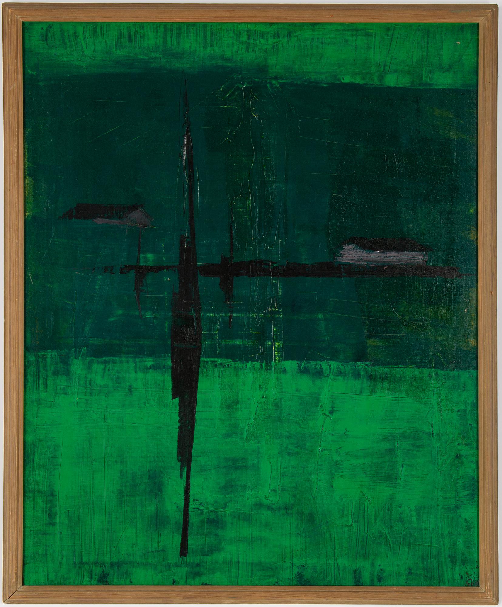 Arne Olsson, olja på pannå, signerad.