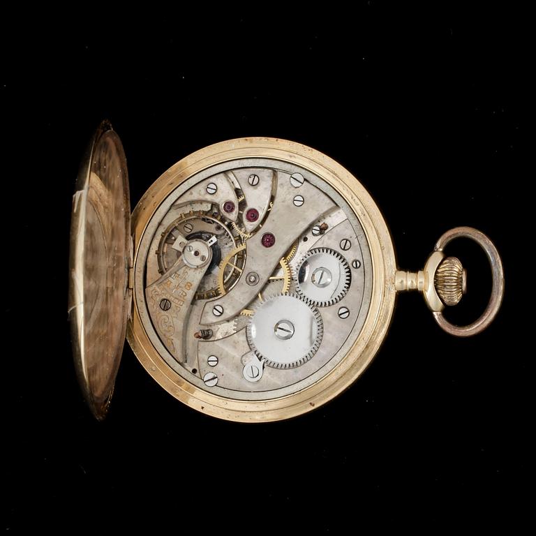 FICKUR, savonettur, 18k guld, 1900-talets början. Vikt ca 90 gram.