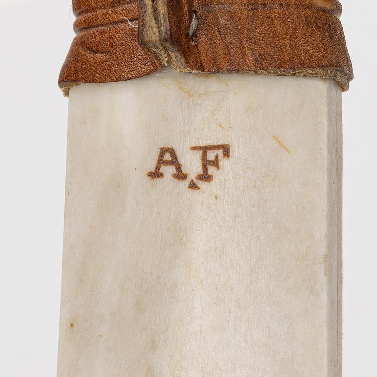 Anders Fankki, half-horn knife, signed.