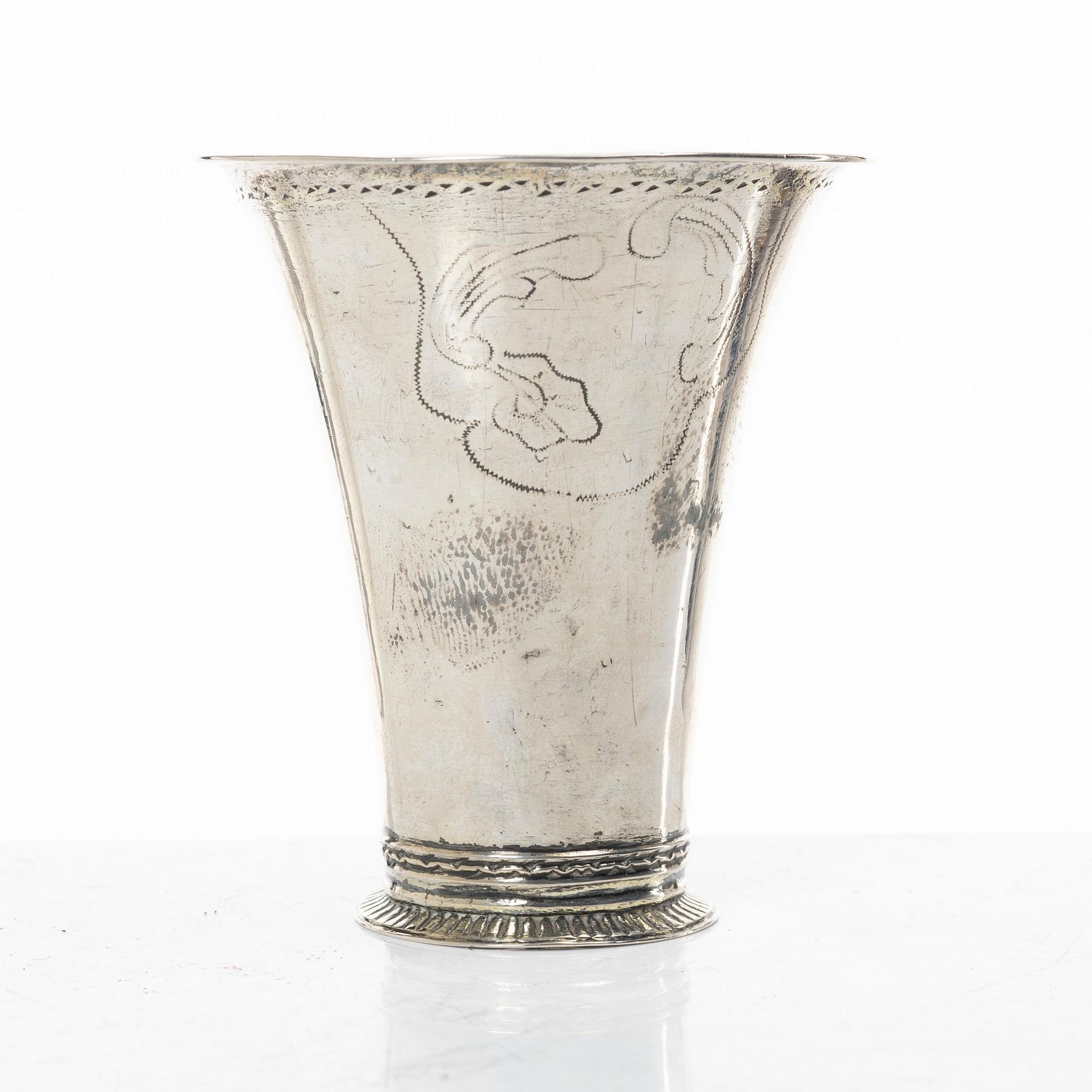 A Swedish silver beaker, mark of Samuel Zettersteen, Lidköping 1771.