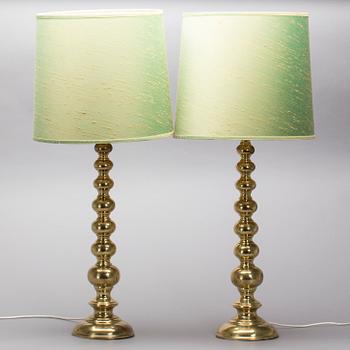 Bordslampor, ett par. 1900-talets andra hälft.