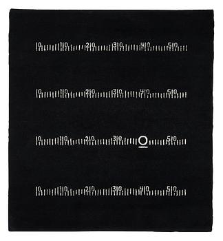 121. MATTA. "Centimètre", Black board rug. Handknuten. 248,5 x 228,5 cm. Efter design av Eileen Gray.