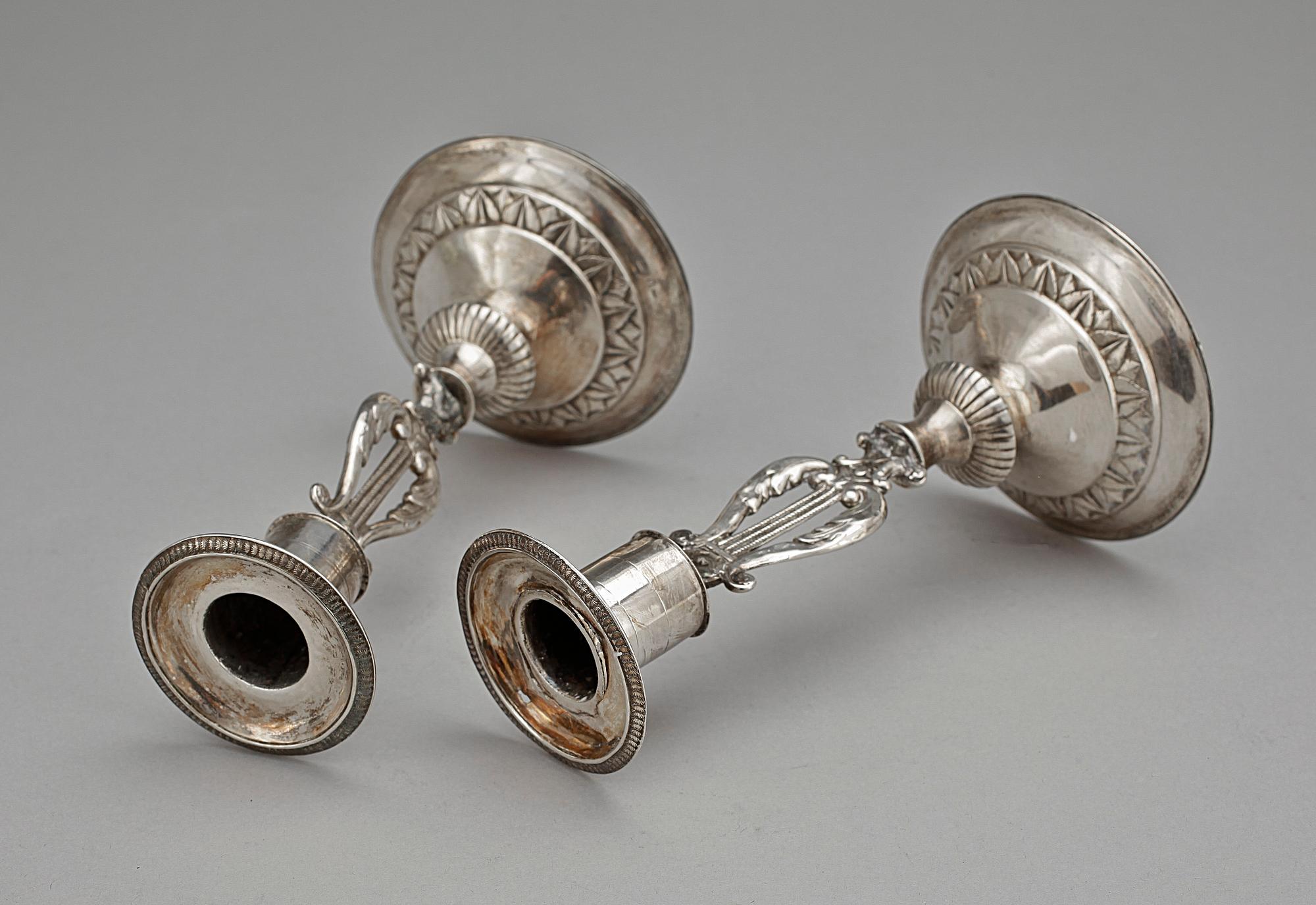 PARTI SILVER, 6 delar, bla HF Ljungkvist, Uppsala 1836. Totalvikt 518 gr.