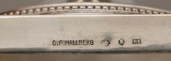 SOCKERSKÅLAR, ett par, silver. Gustaviansk stil. CG Hallberg Stockholm 1895. Tot 354 g.