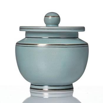 Wilhelm Kåge, an "Aria" ceramic lidded bowl Gustavsberg 1930s.