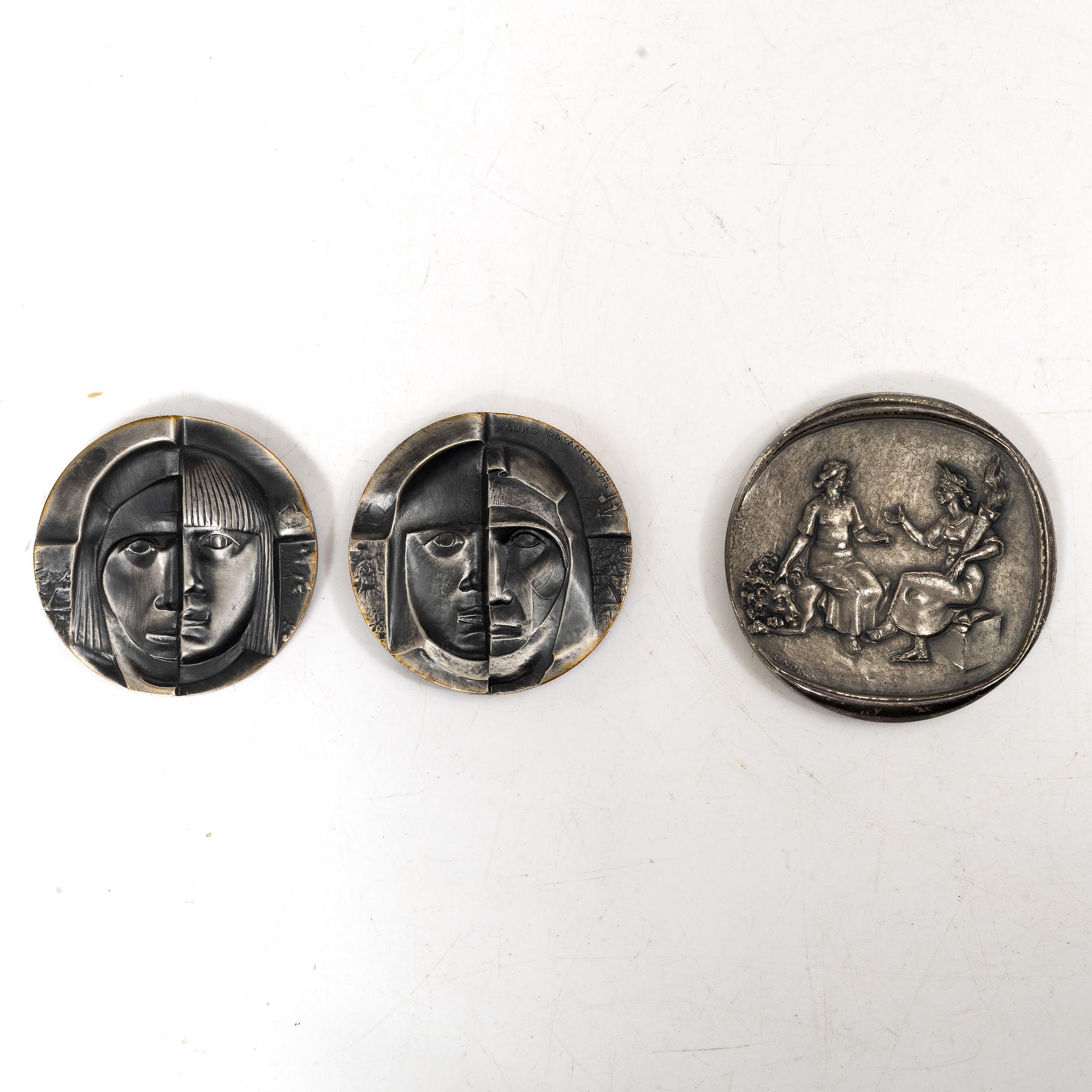 Medals 2 pcs, sterling silver, 1976.