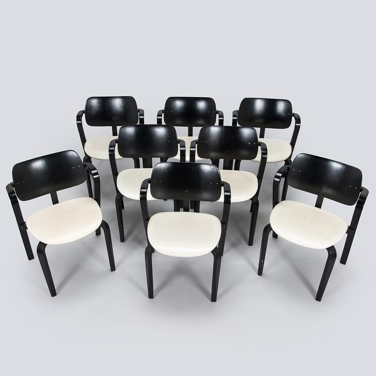 Ilmari Tapiovaara, nojatuoleja, 8 kpl, "Aslak", Asko 1960-luku.