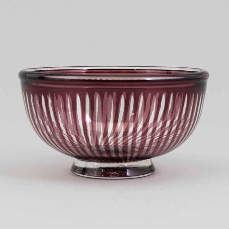 A glas bowl by EDWARD HALD, signed.