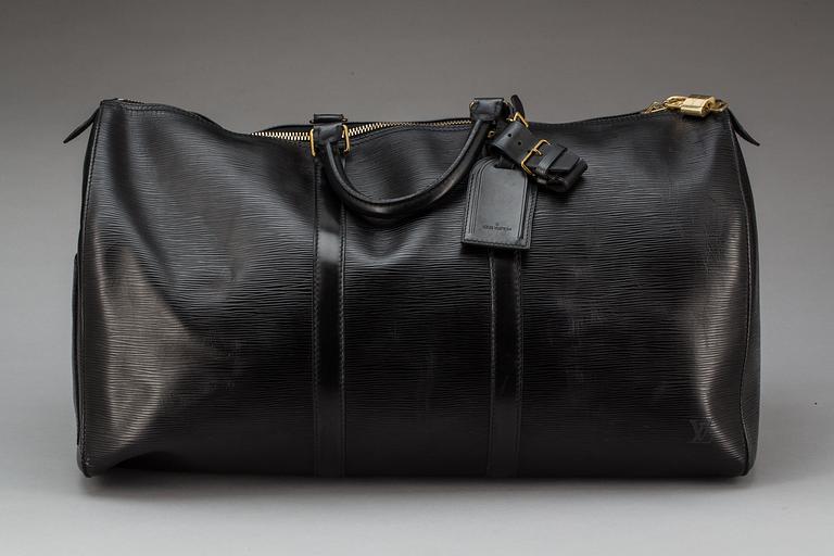 VÄSKA, "Keepall 50 Epi Black", Louis Vuitton.