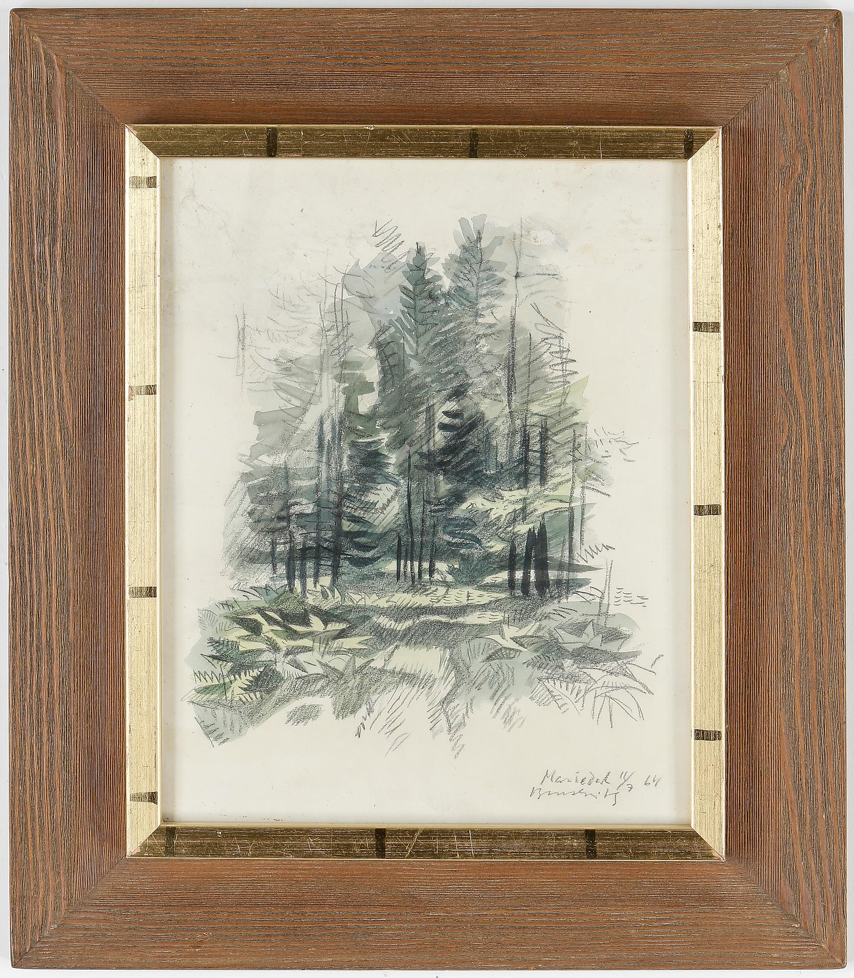 GUNNAR BRUSEWITZ, blandteknik, signerad, Mariedal 11/7 -64.