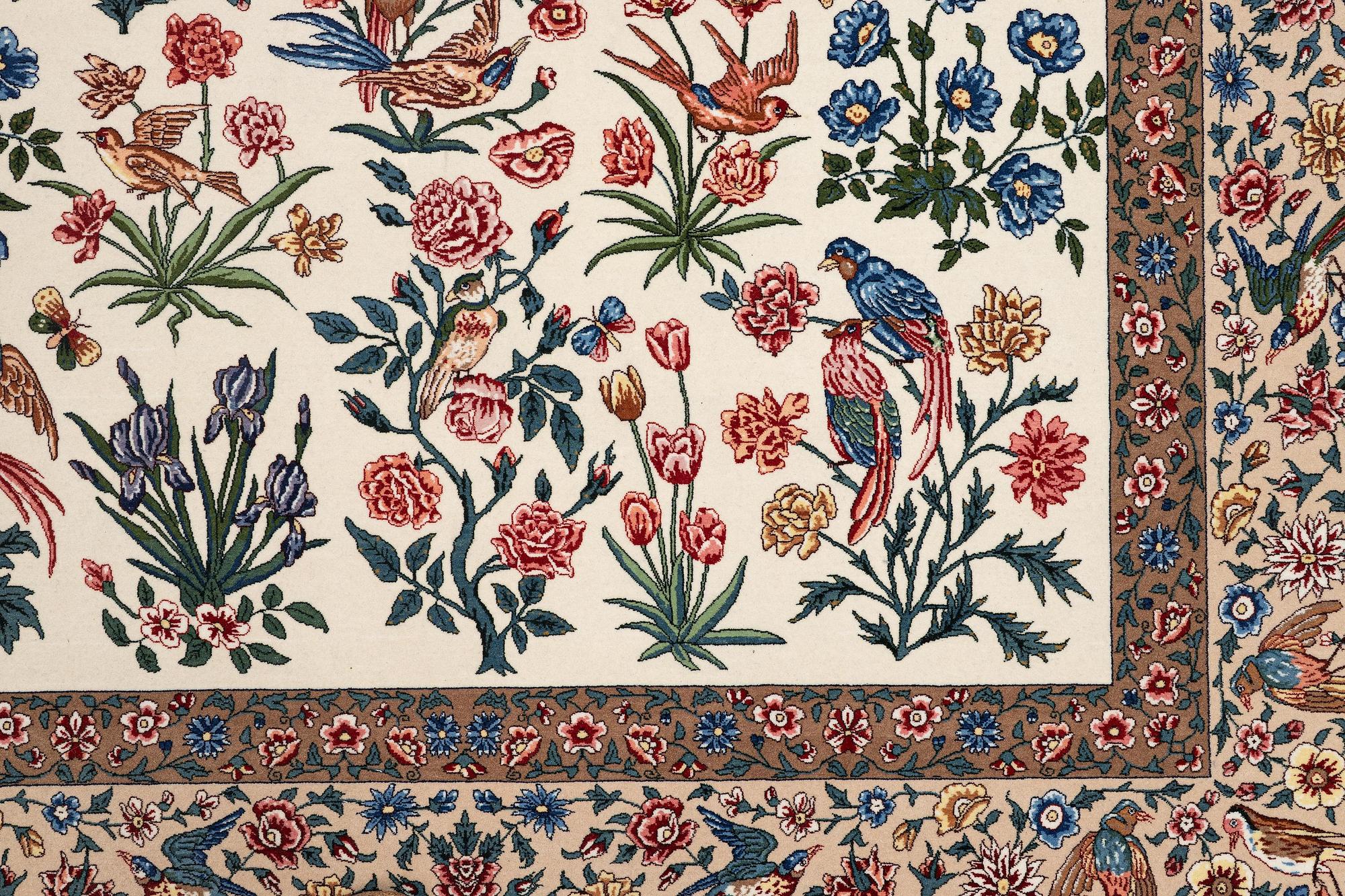 A, 'Golo Bolbol' rug, Isfahan, signed (Mahmoud and Mohammad Reza) Seirafian, c. 230 x 147 cm.
